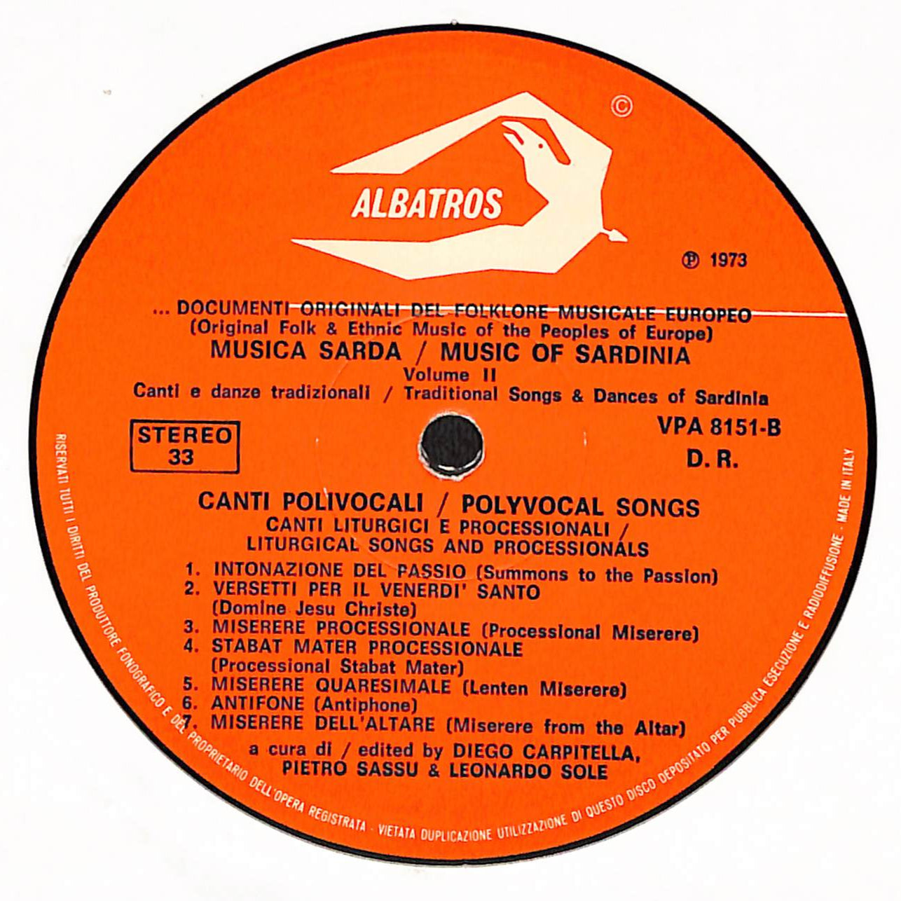 Musica Sarda Vol. 2 (Music Of Sardinia) - Canti E Danze Tradizionali (Traditional Songs & Dances Of Sardinia)