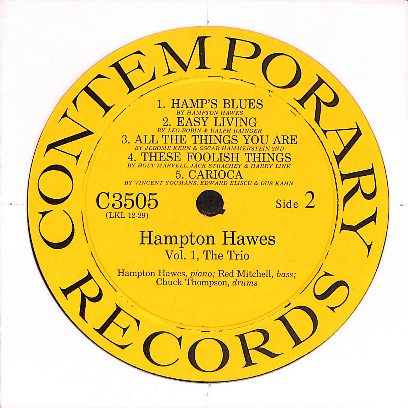 Hampton Hawes Trio, Vol. 1
