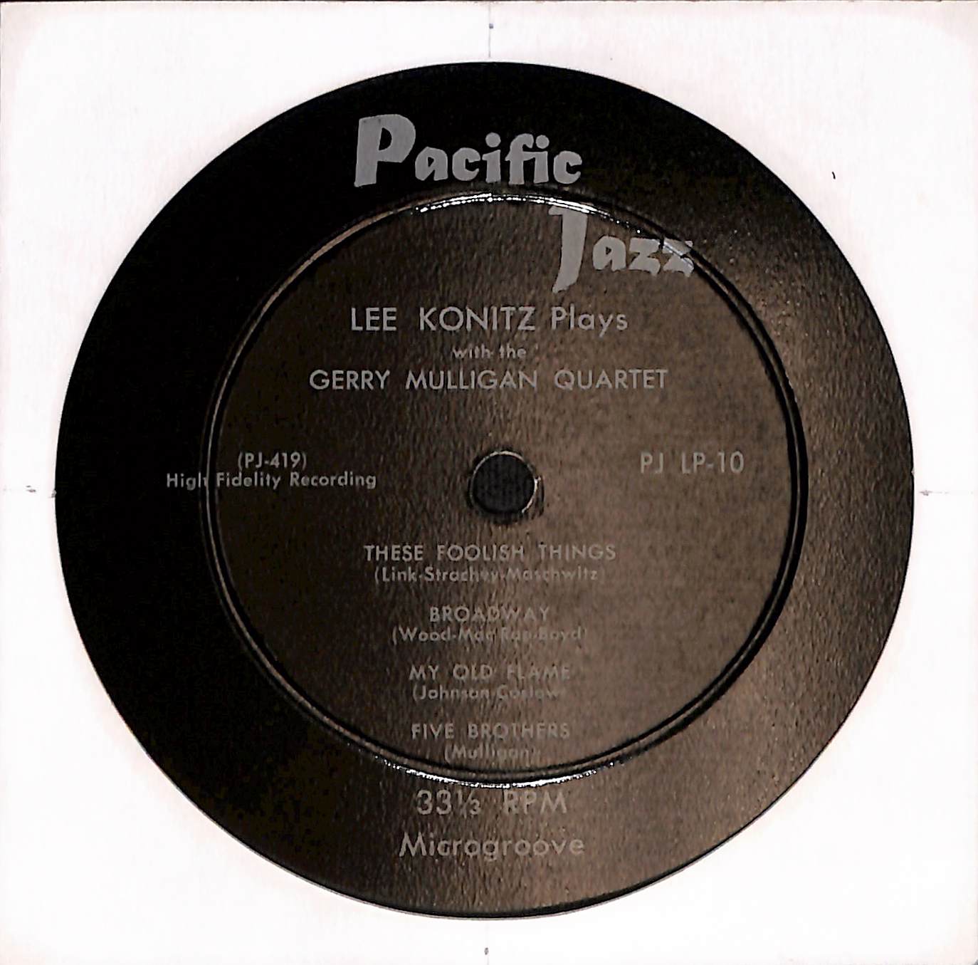 Lee Konitz And The Gerry Mulligan Quartet