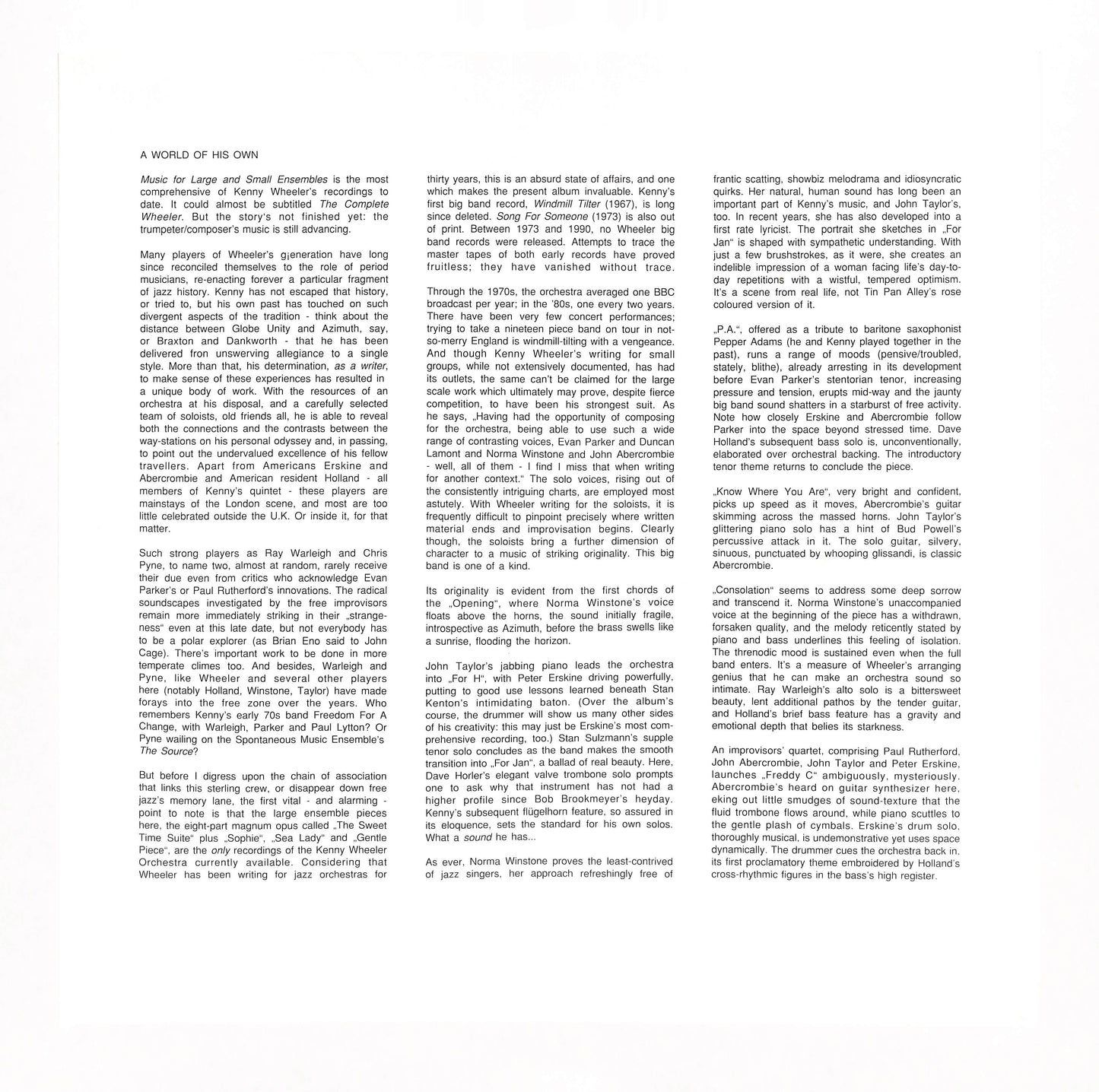 Music For Large & Small Ensembles