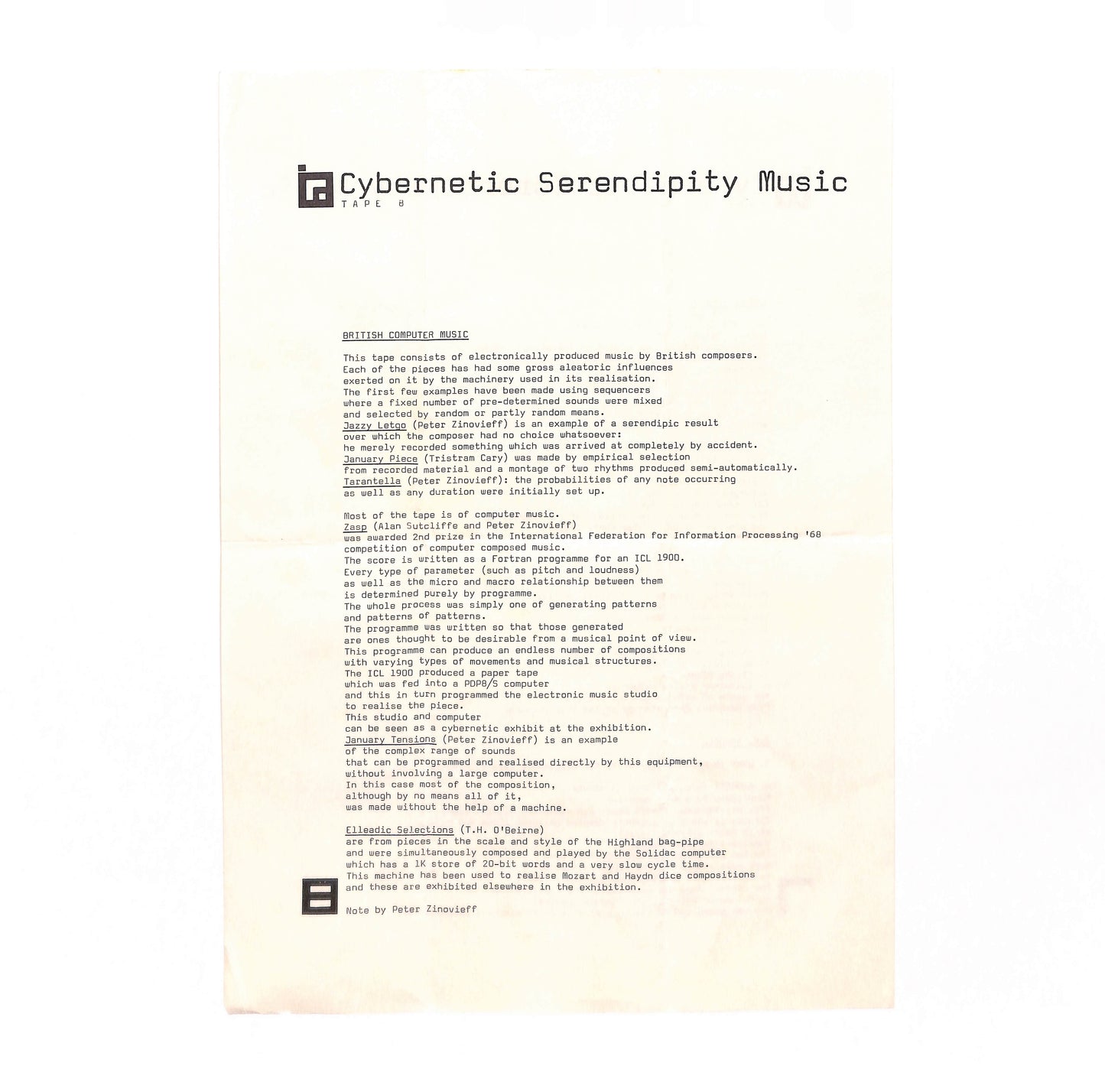 Cybernetic Serendipity Music