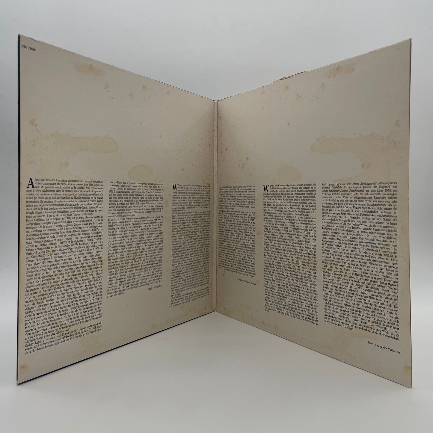 Ainsi La Nuit / Quatuor À Cordes Nº 1