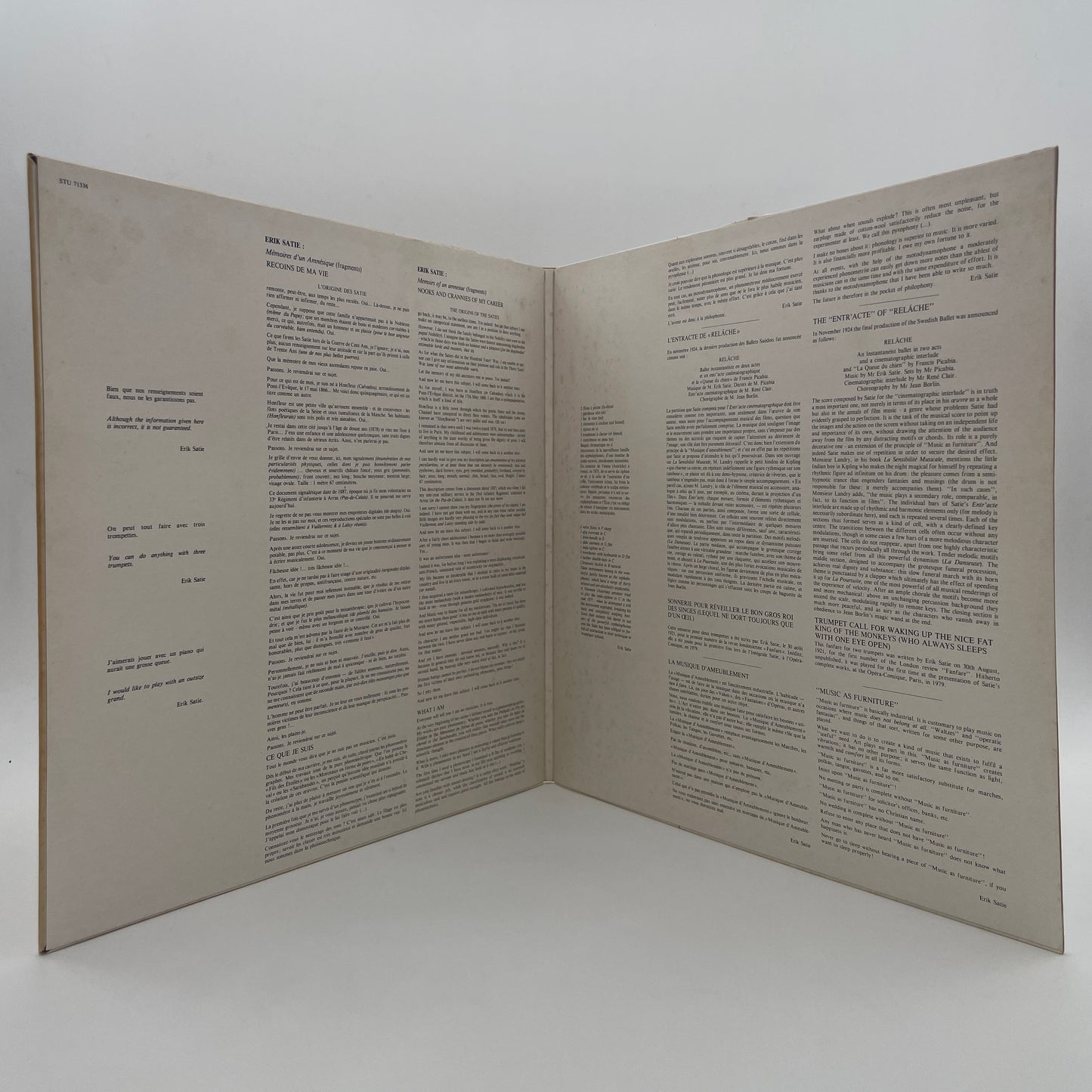 Entracte · Musique D'Ameublement · Sonnerie Pour Réveiller Le Roi Des Singes · Vexations