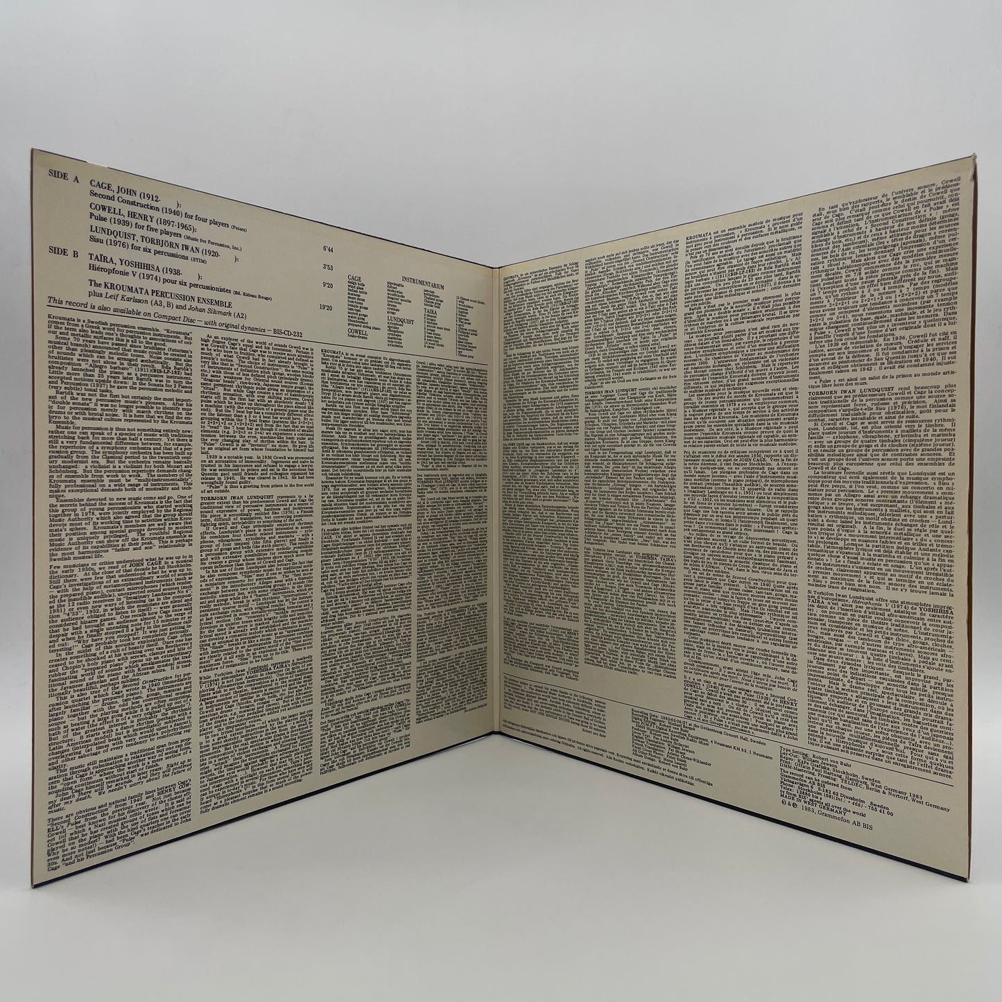 Plays Cage, Cowell, Lundquist & Taïra