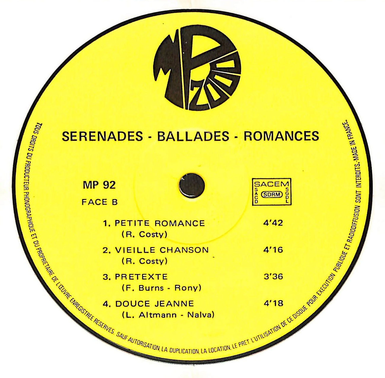 Sérénades, Romances, Ballades