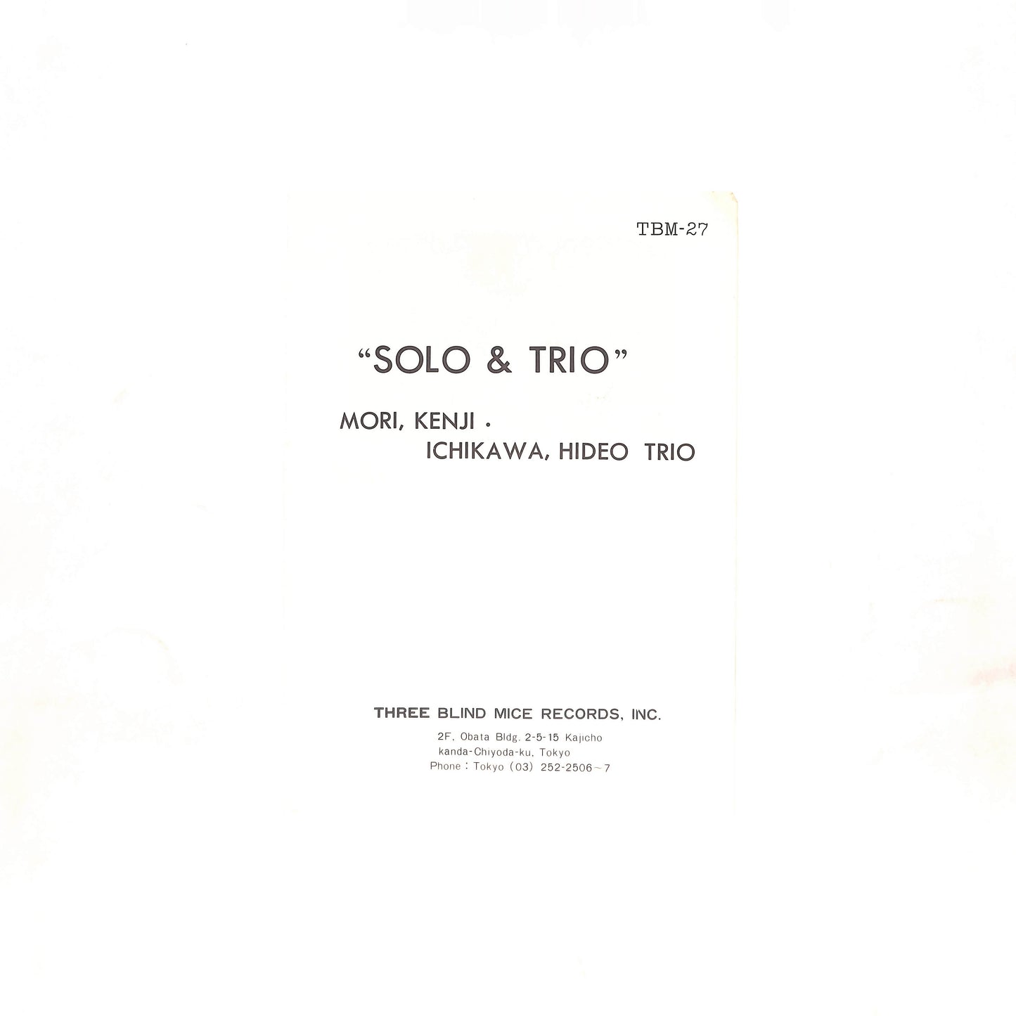 Solo & Trio (Live In "5 Days In Jazz 1974")