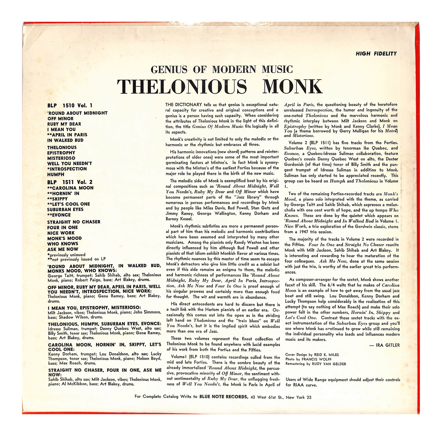 Genius Of Modern Music Volume 2