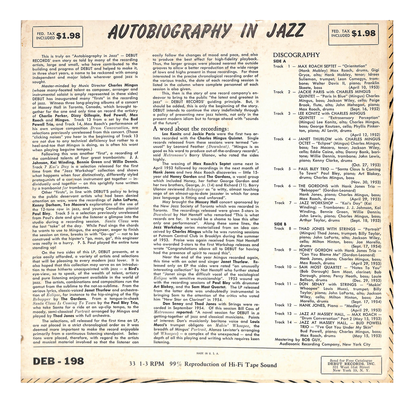 Autobiography In Jazz
