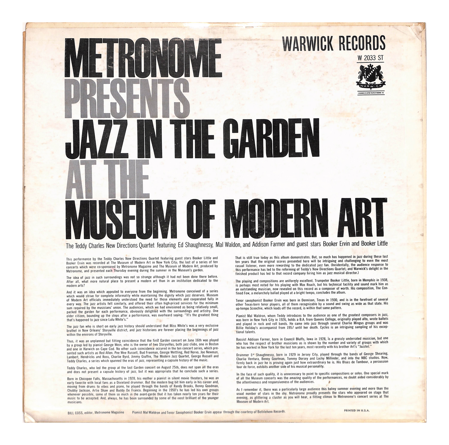 Metronome Presents Jazz In The Garden At The Museum Of Modern Art