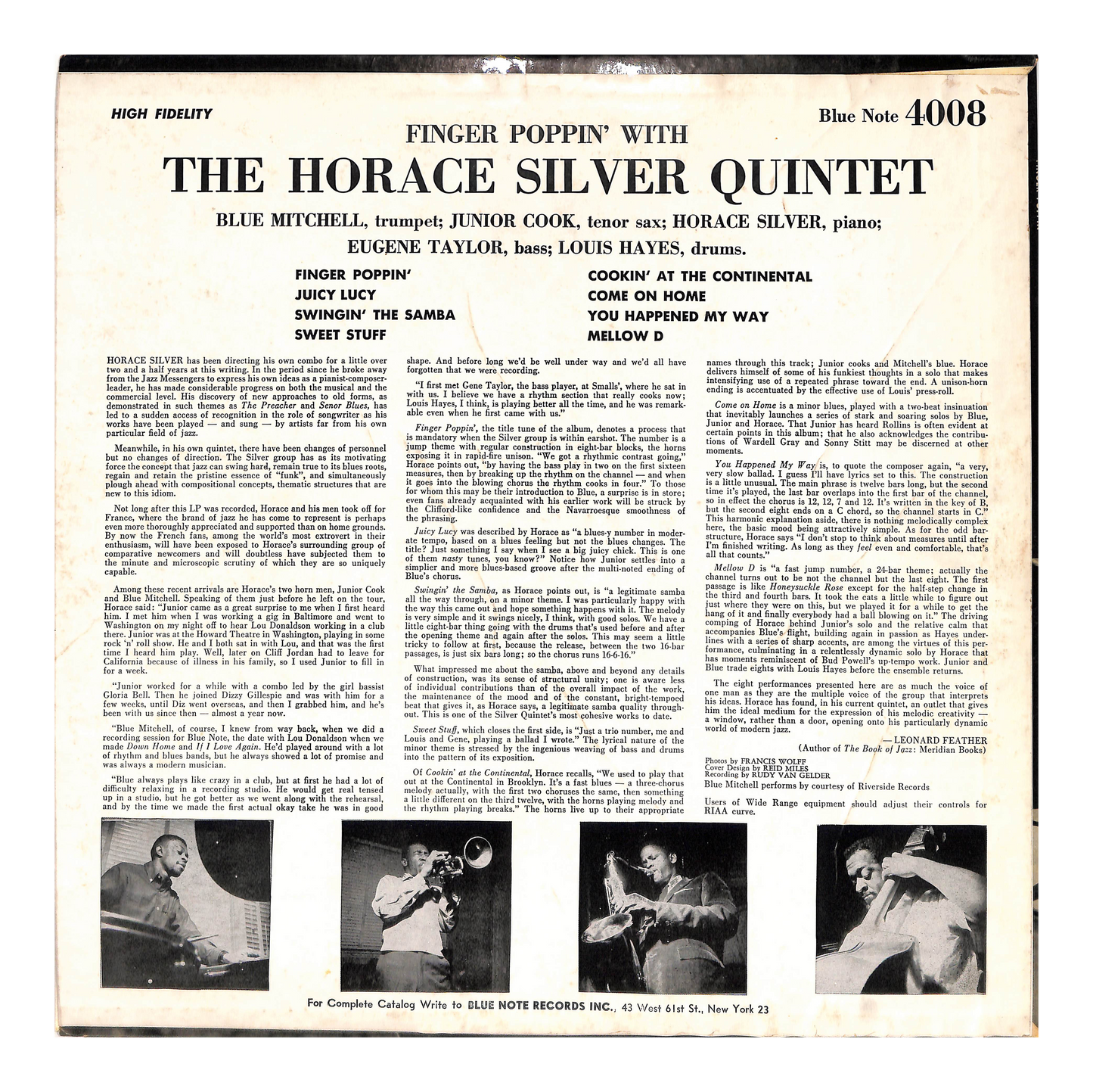 Finger Poppin' With The Horace Silver Quintet