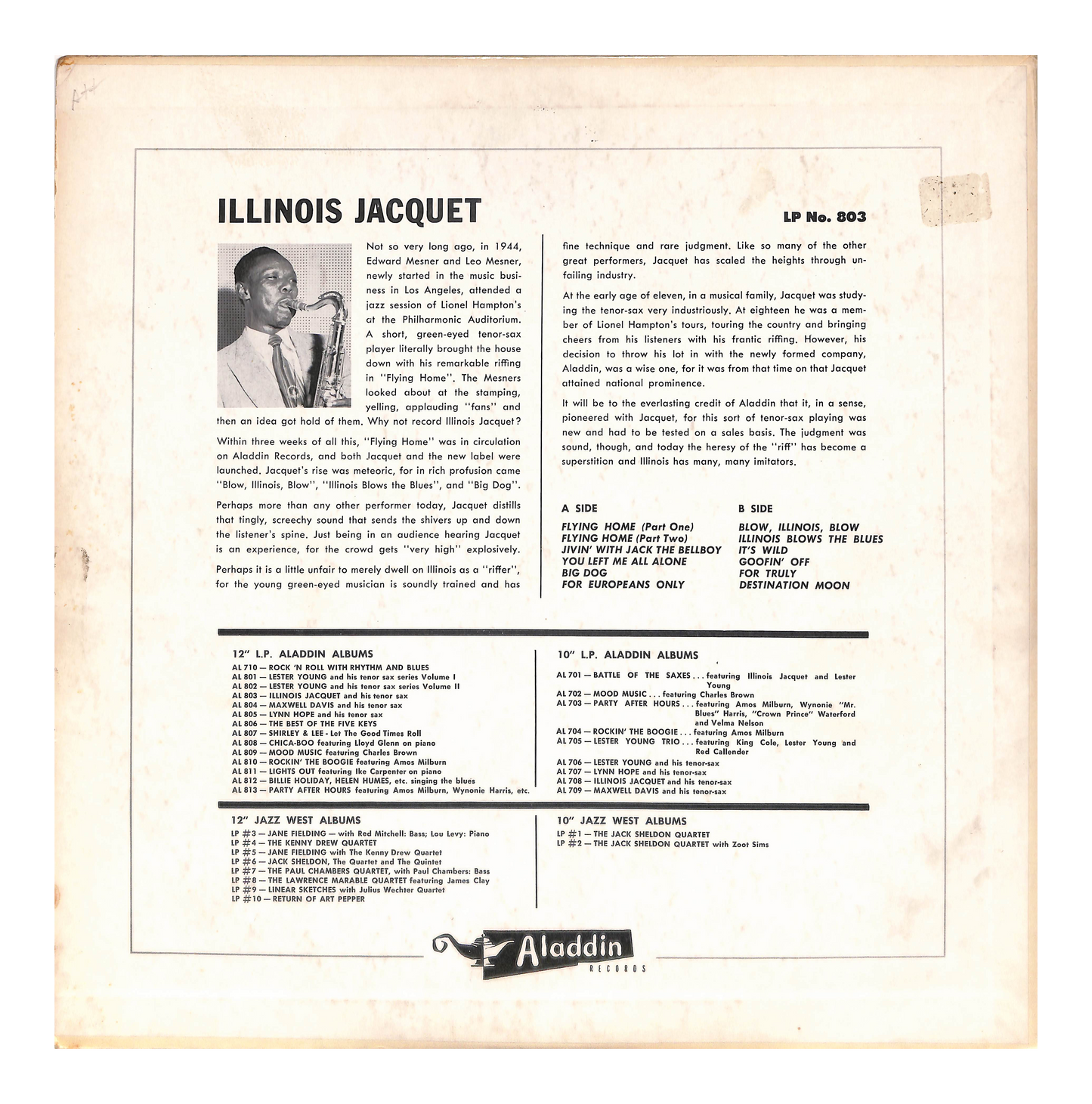 Illinois Jacquet And His Tenor Sax