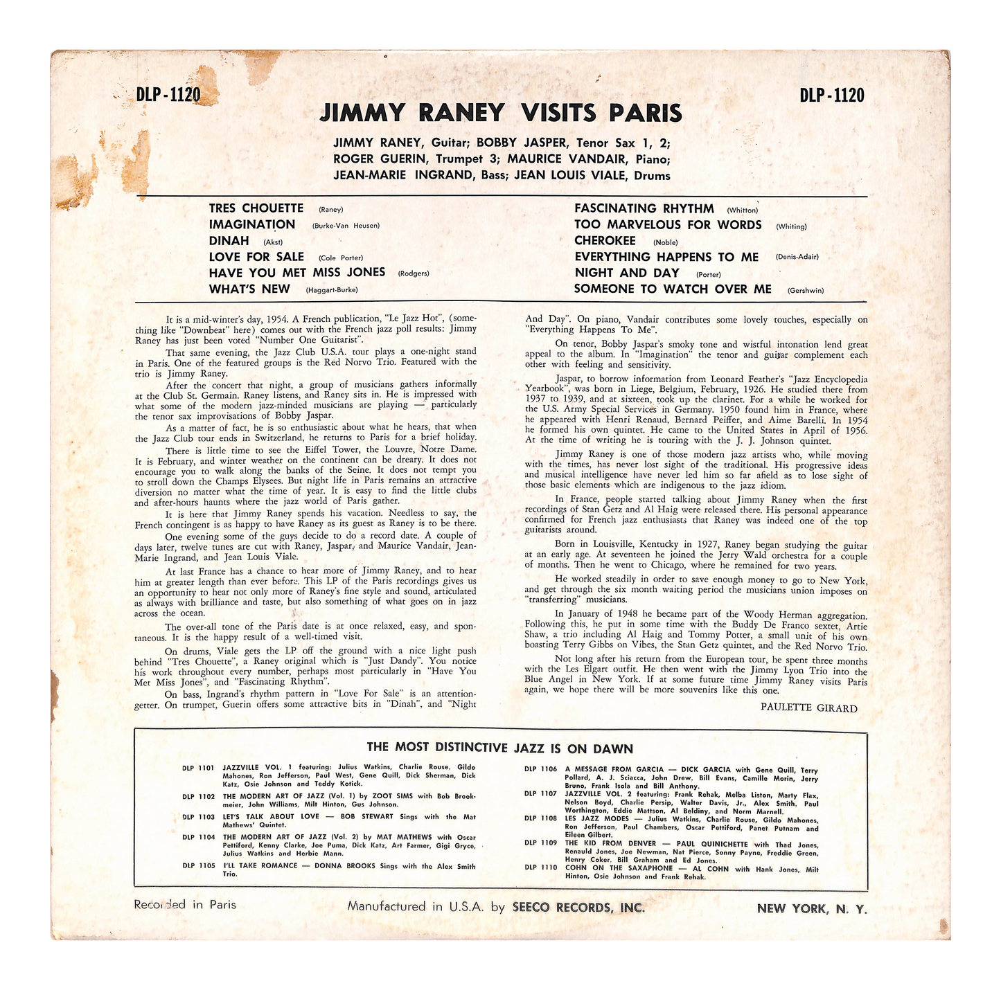 Jimmy Raney Visits Paris