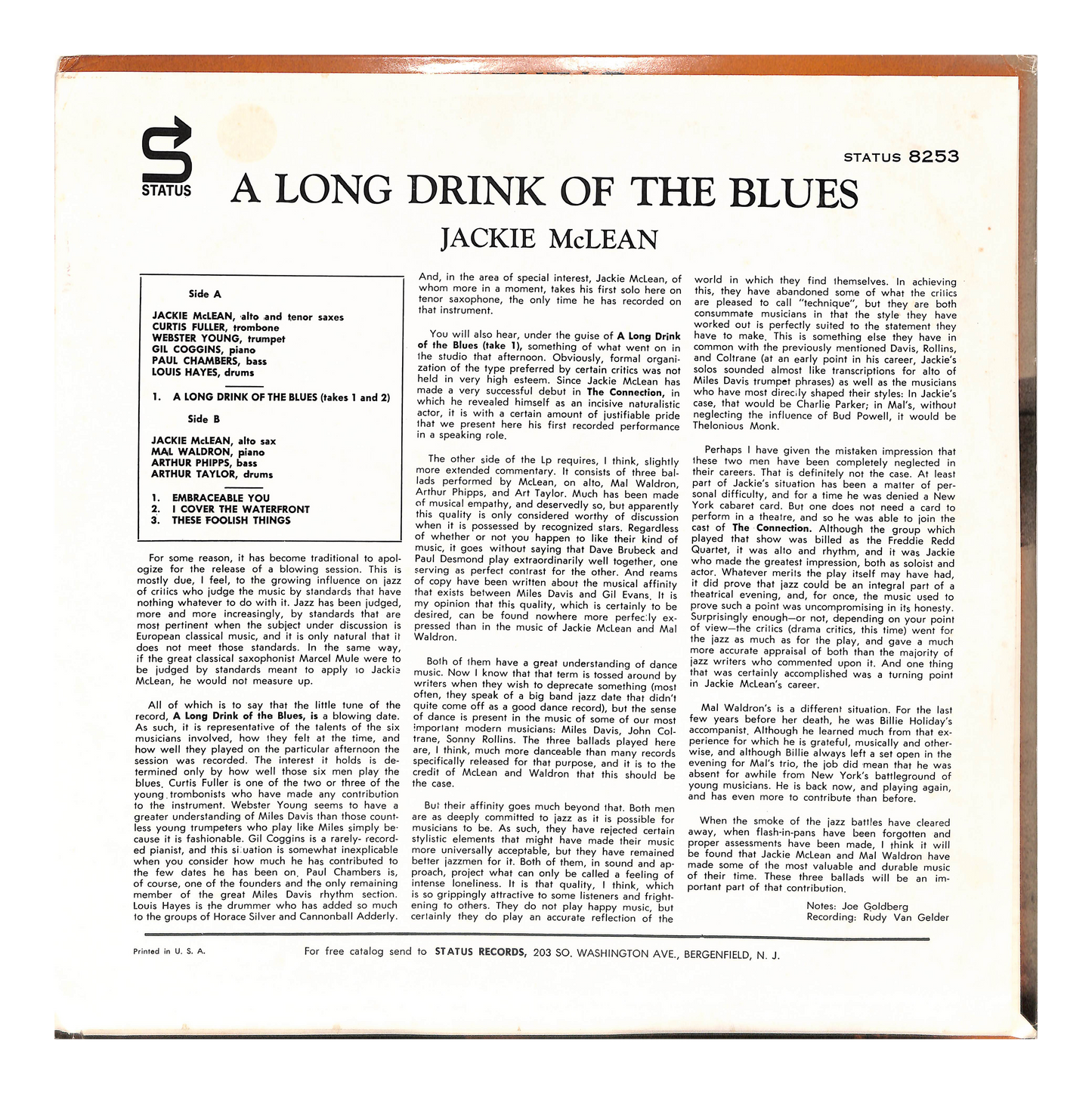 A Long Drink Of The Blues