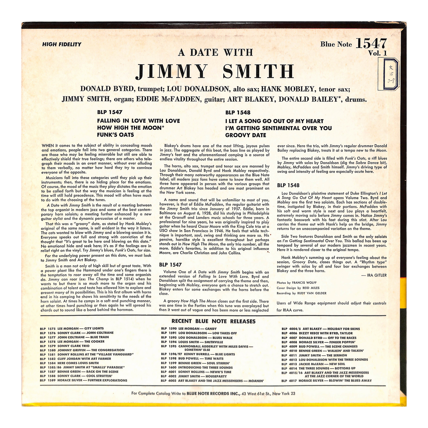 A Date With Jimmy Smith, Vol. 1