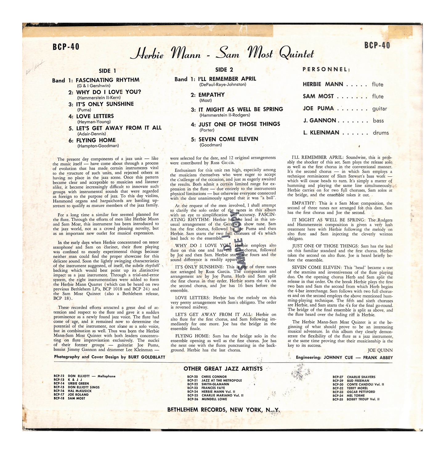 The Herbie Mann-Sam Most Quintet