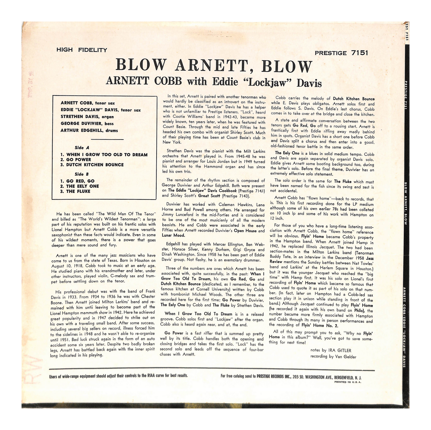 Blow, Arnett, Blow