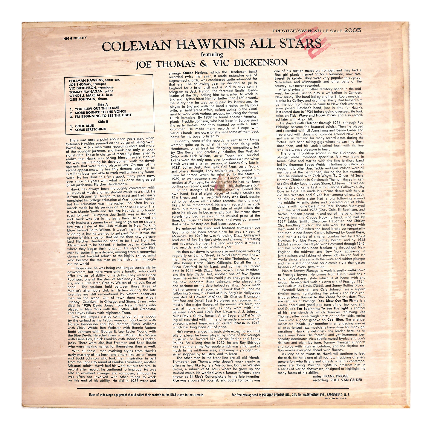 Coleman Hawkins All Stars
