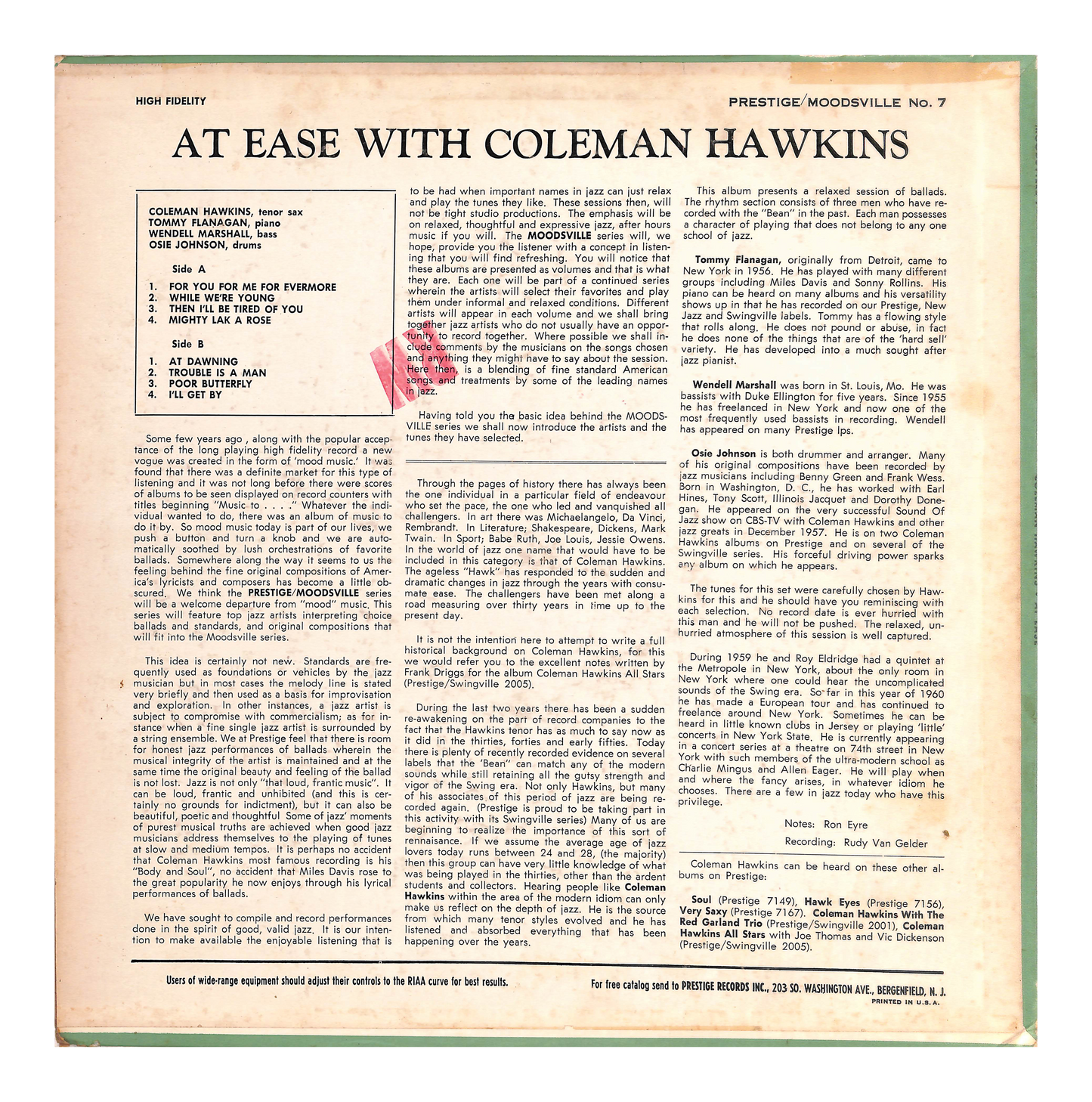 At Ease With Coleman Hawkins