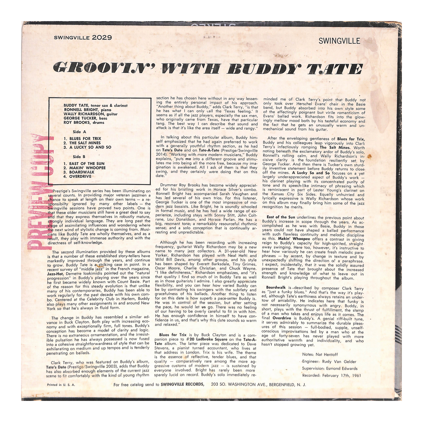 Groovin' With Buddy Tate