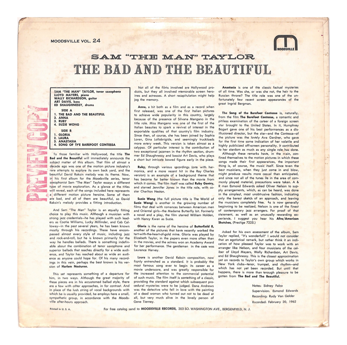 Plays The Bad And The Beautiful