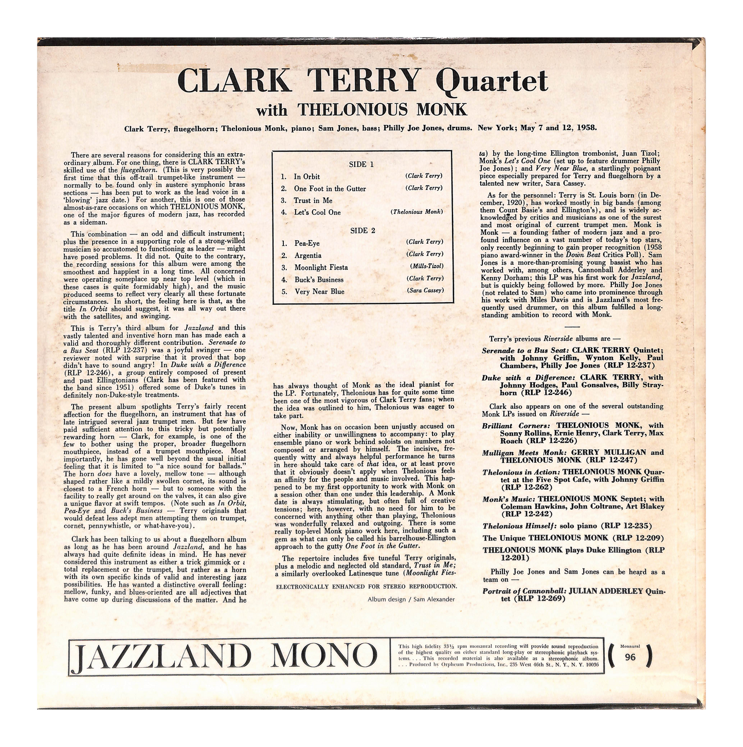 Clark Terry Quartet With Thelonious Monk