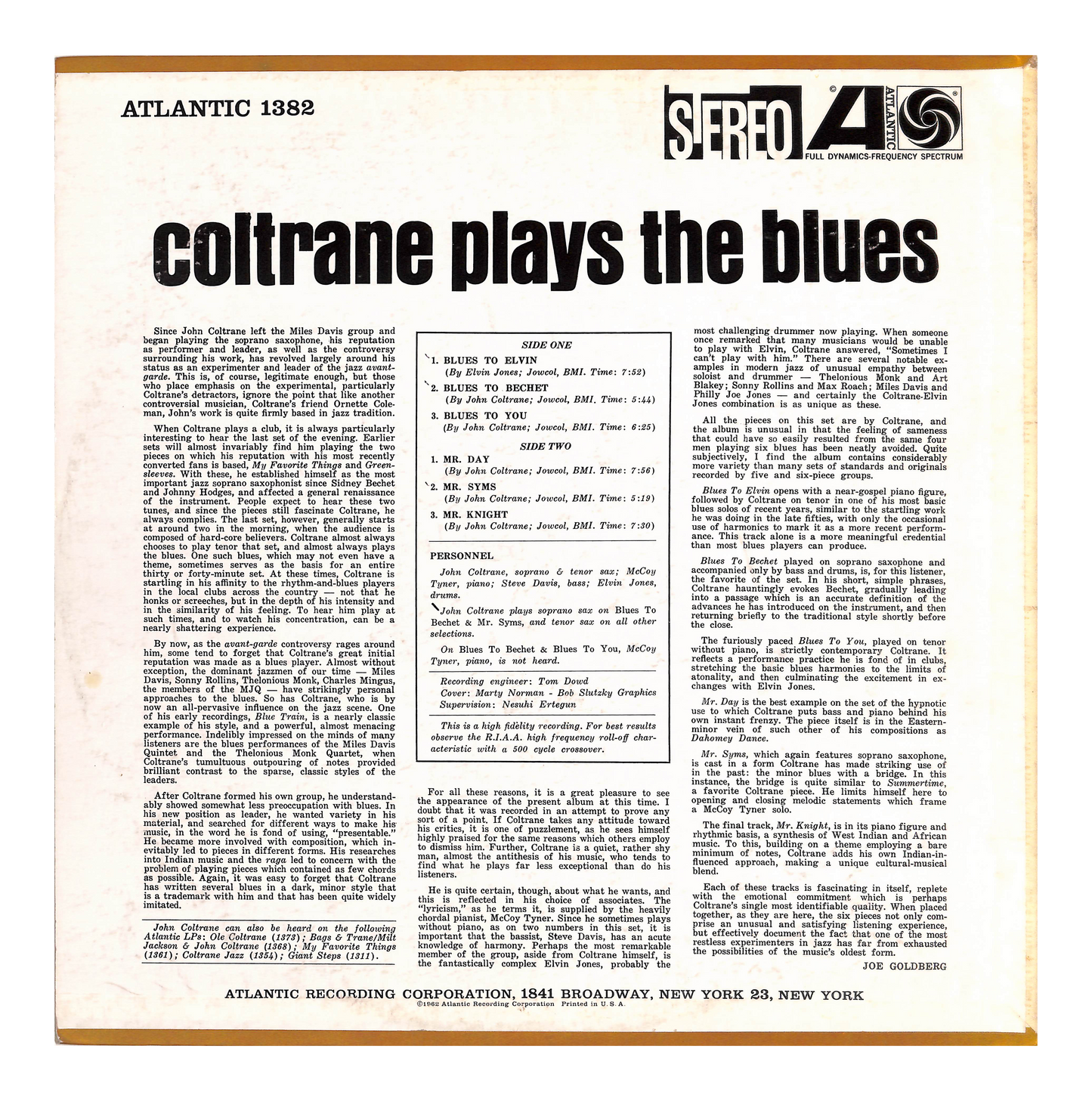 Coltrane Plays The Blues