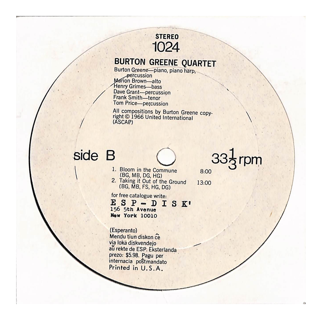 Burton Greene Quartet