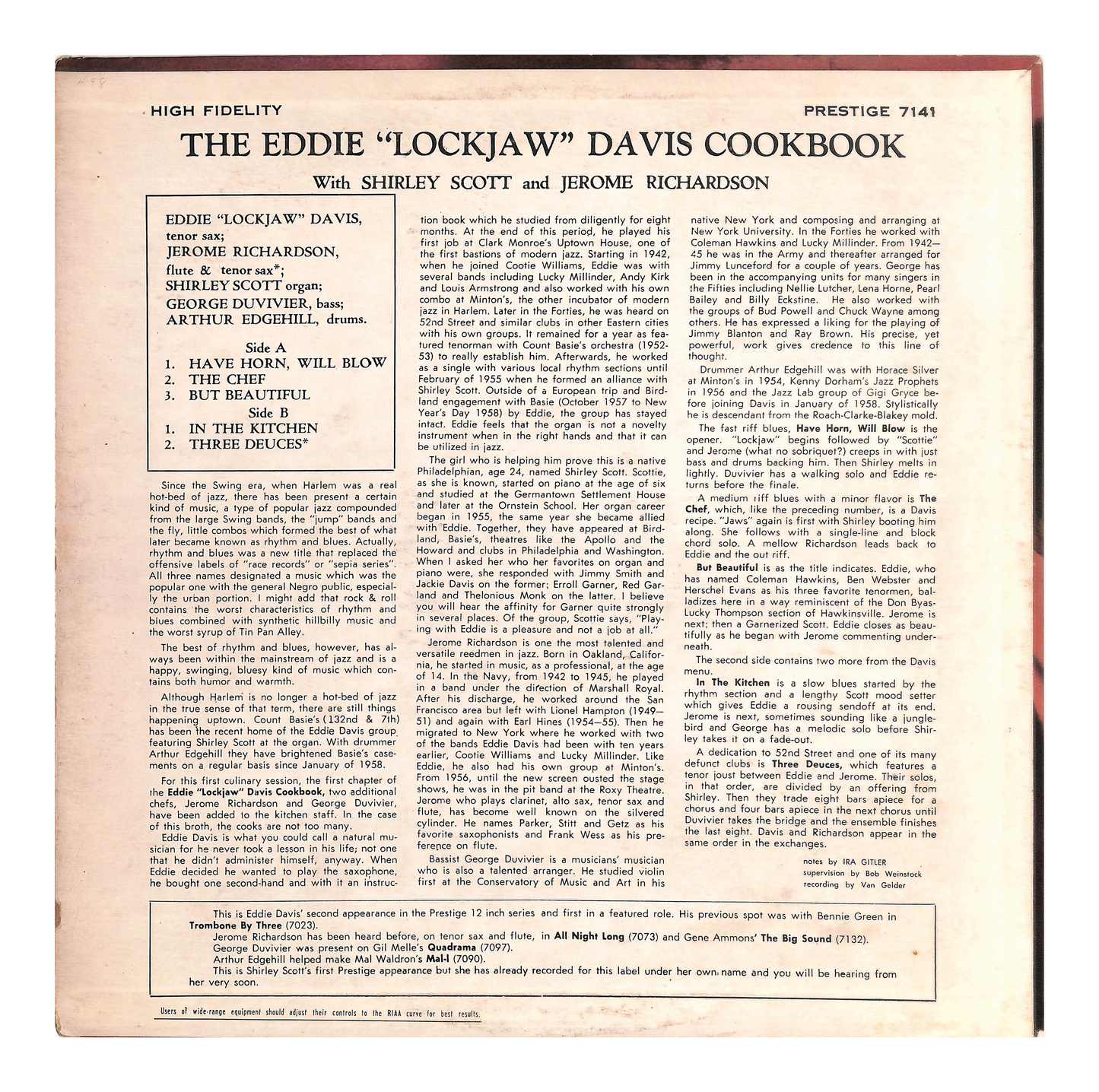 The Eddie "Lockjaw" Davis Cookbook