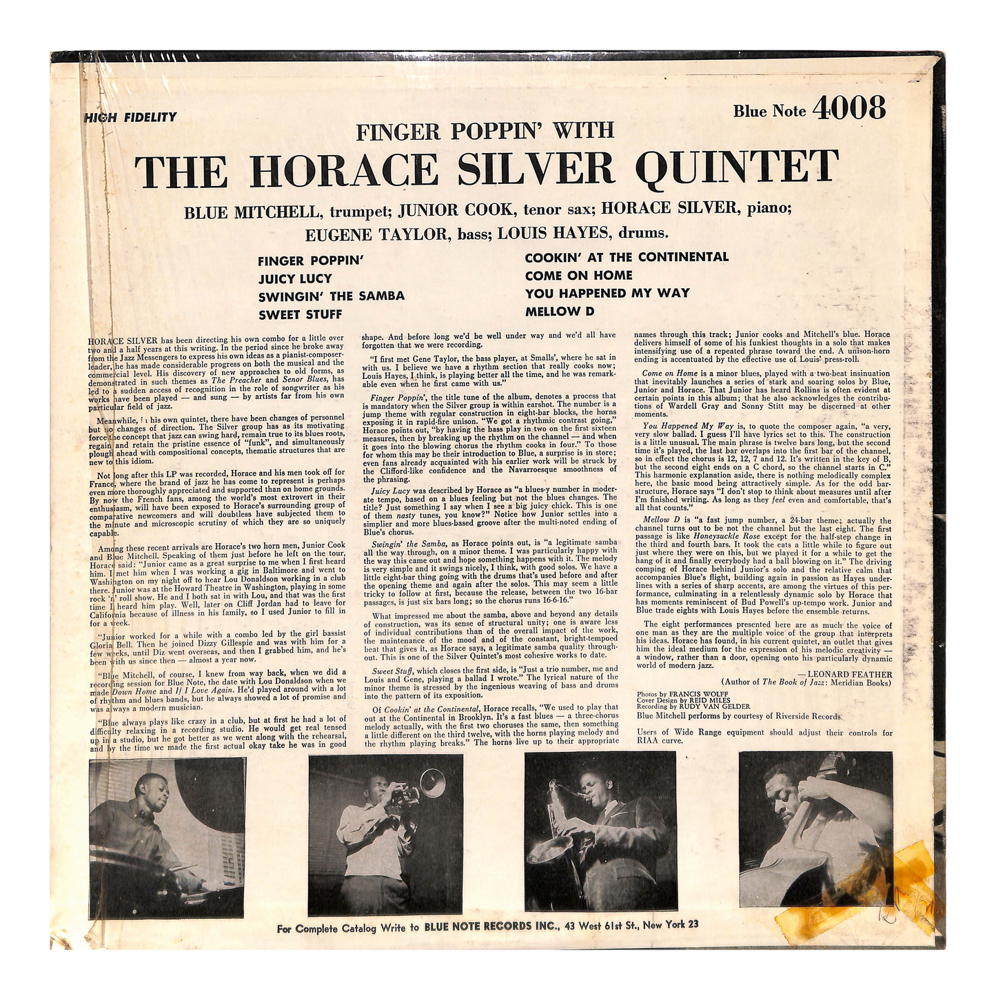 Finger Poppin' With The Horace Silver Quintet