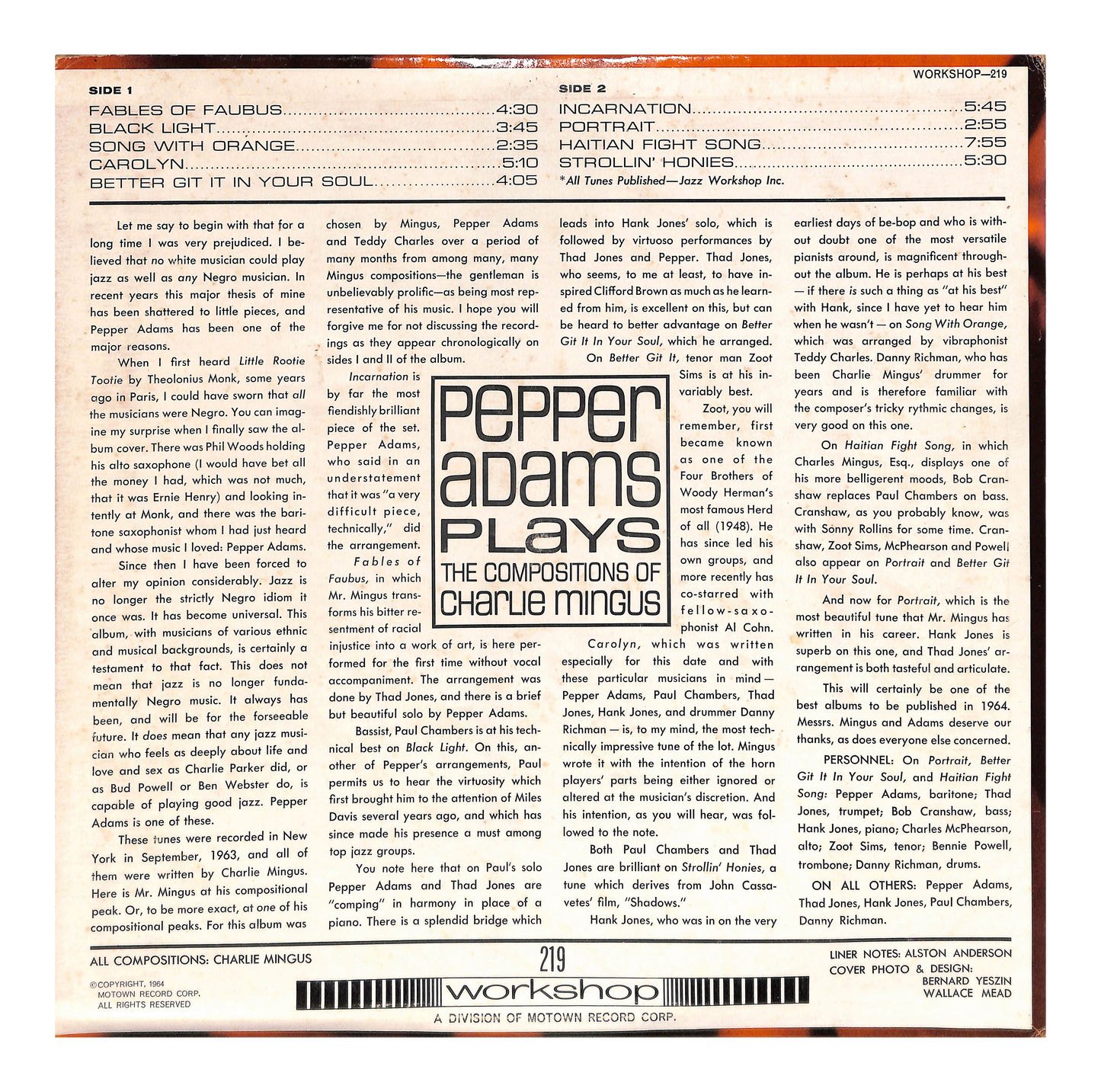 Plays The Compositions Of Charlie Mingus