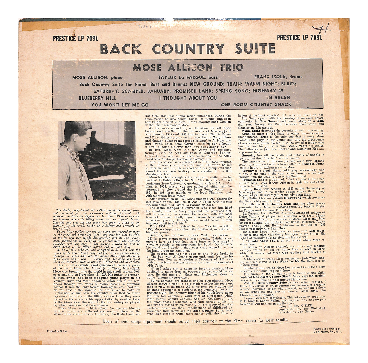 Back Country Suite For Piano, Bass And Drums