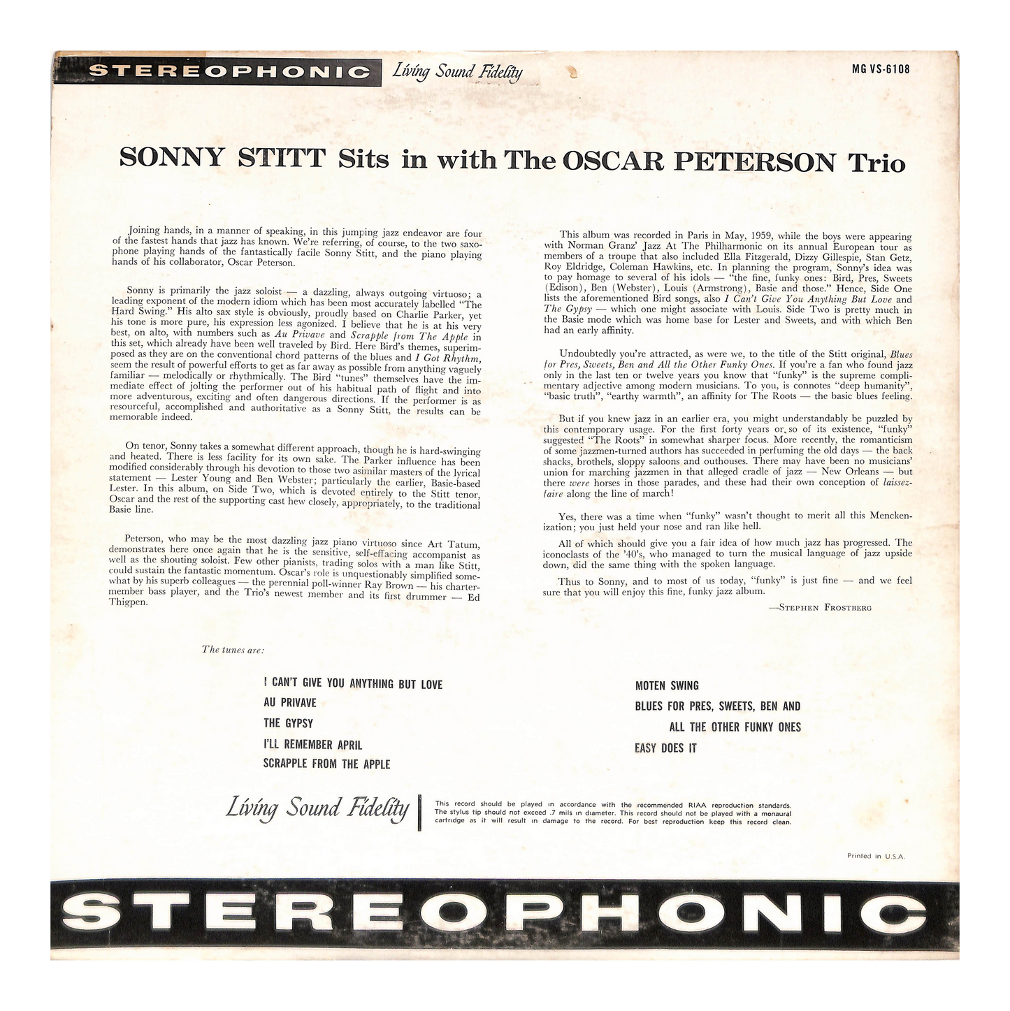 Sonny Stitt Sits In With The Oscar Peterson Trio