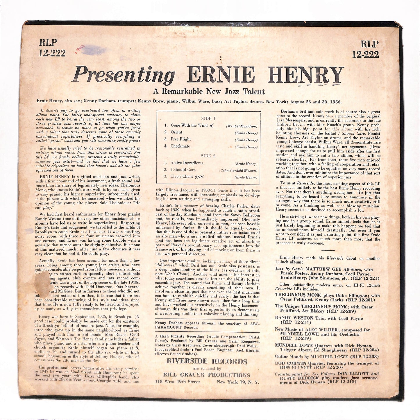 Presenting Ernie Henry