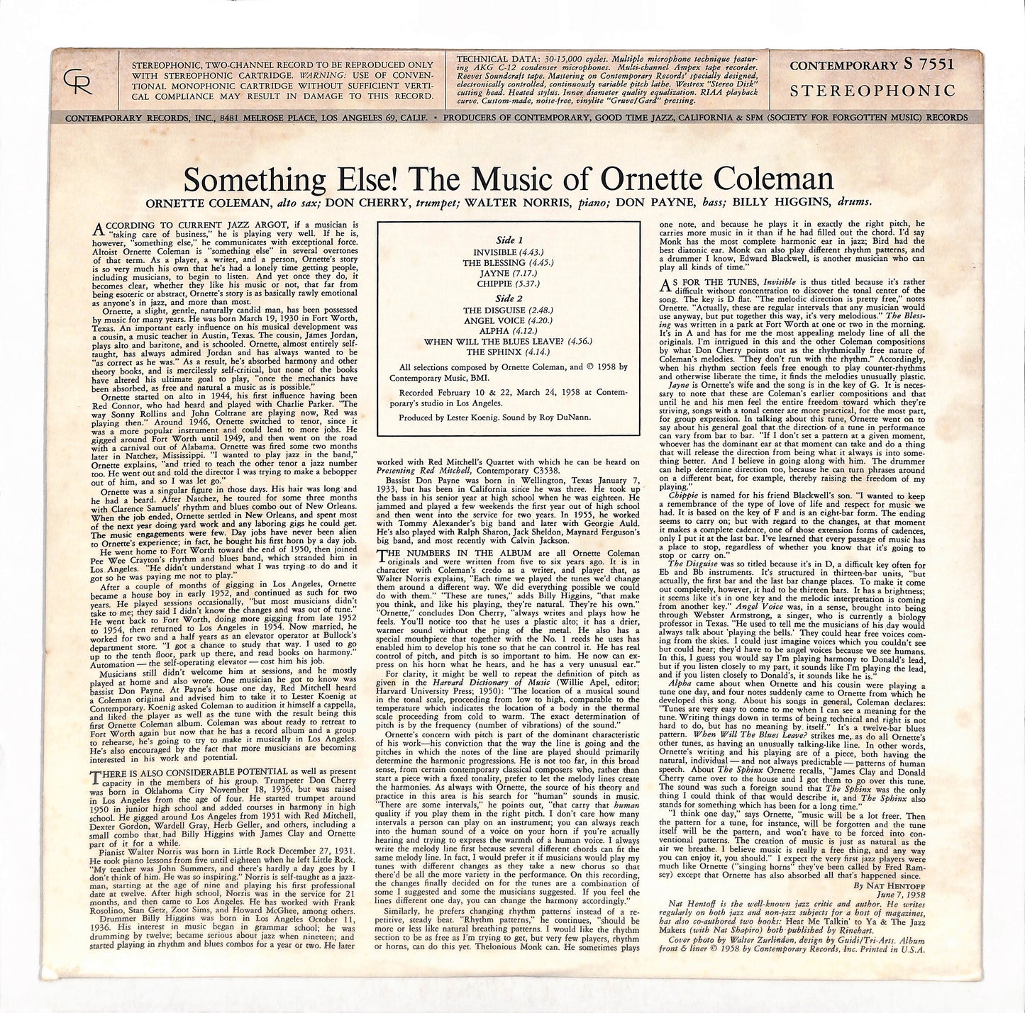 Something Else!!!! The Music Of Ornette Coleman