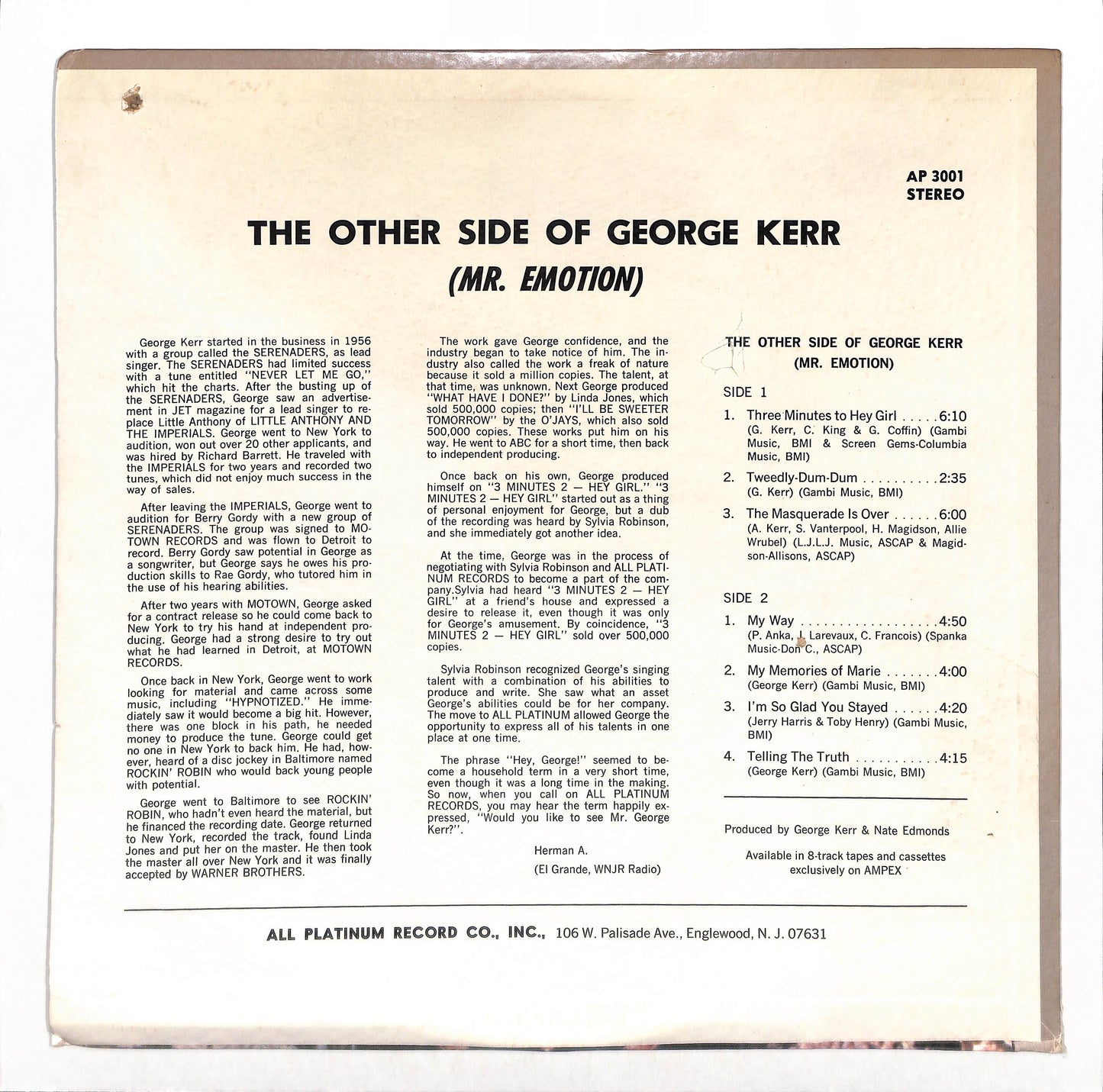 The Other Side Of George Kerr (Mr. Emotion)