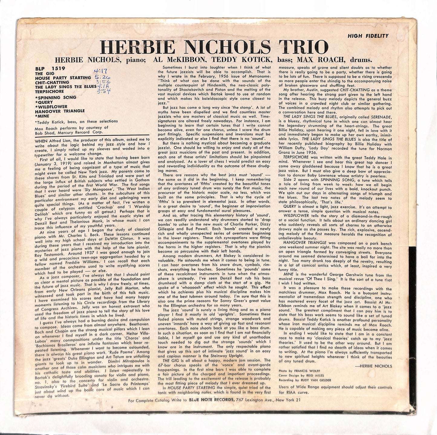 Herbie Nichols Trio