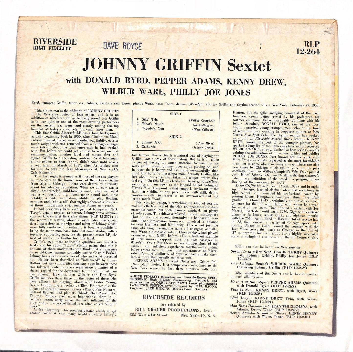 Johnny Griffin Sextet