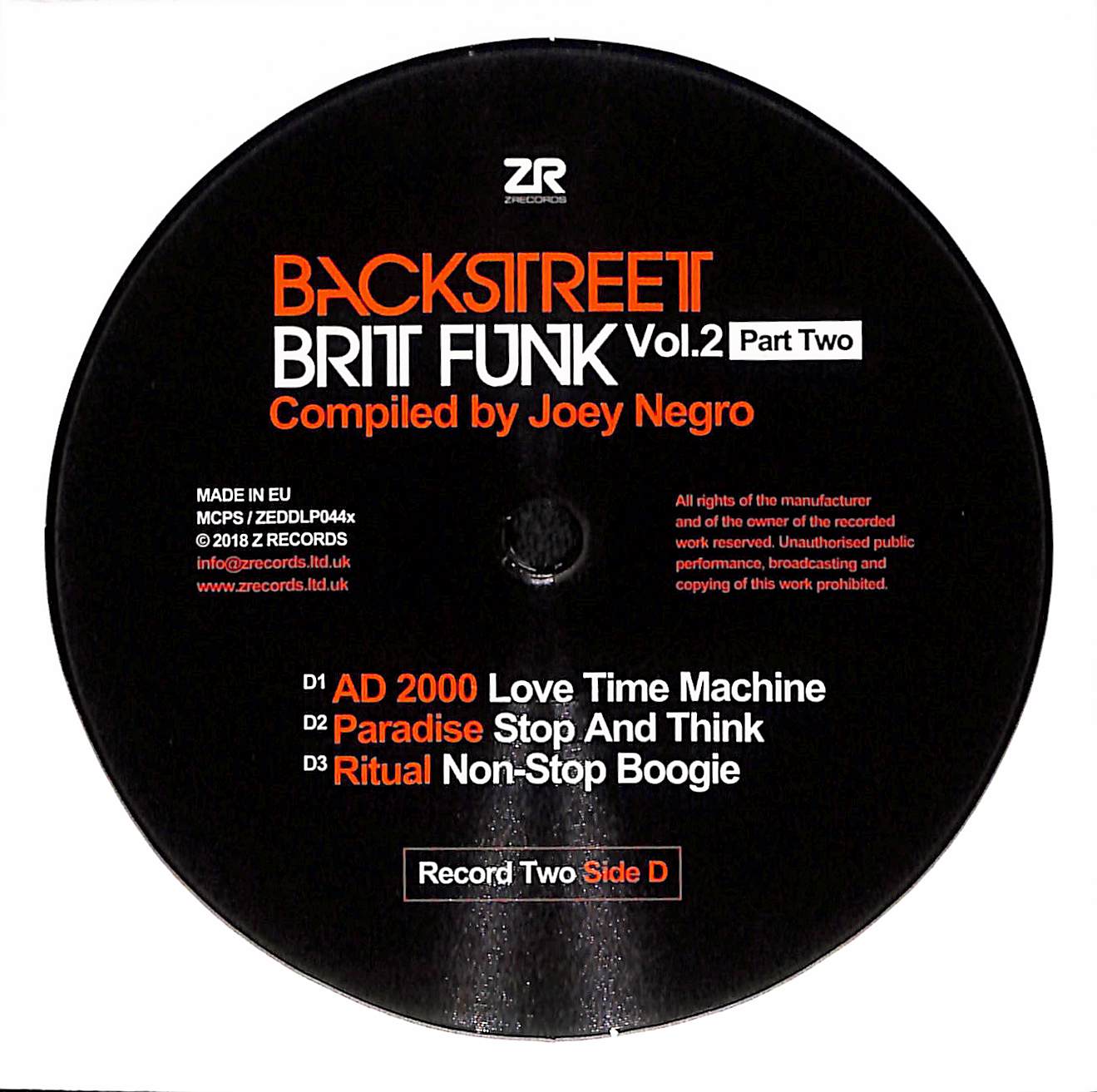 Backstreet Brit Funk Vol. 2 (A Collection Of The UK's Finest Underground Soul, Jazz-Funk And Disco) (Part Two)