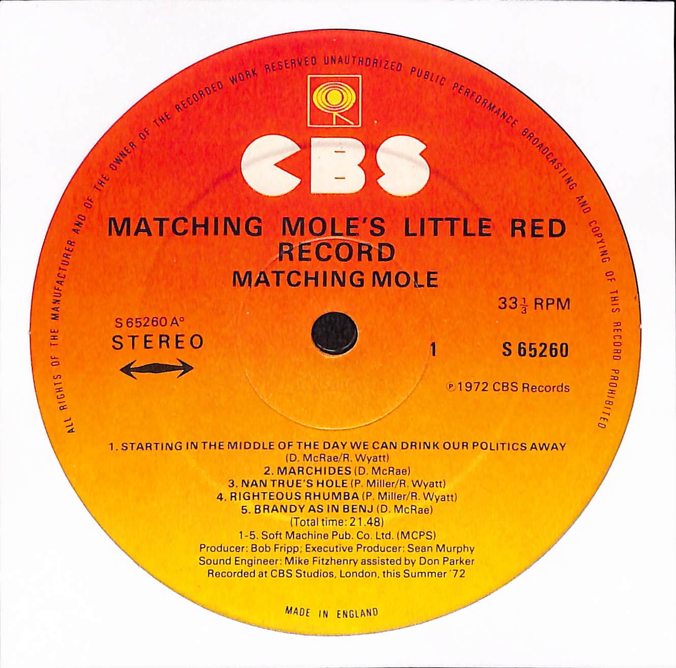 Matching Mole's Little Red Record