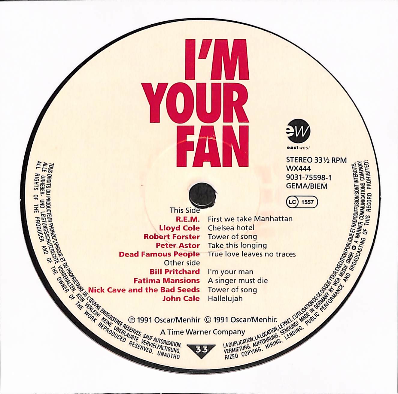 I'm Your Fan: The Songs Of Leonard Cohen By