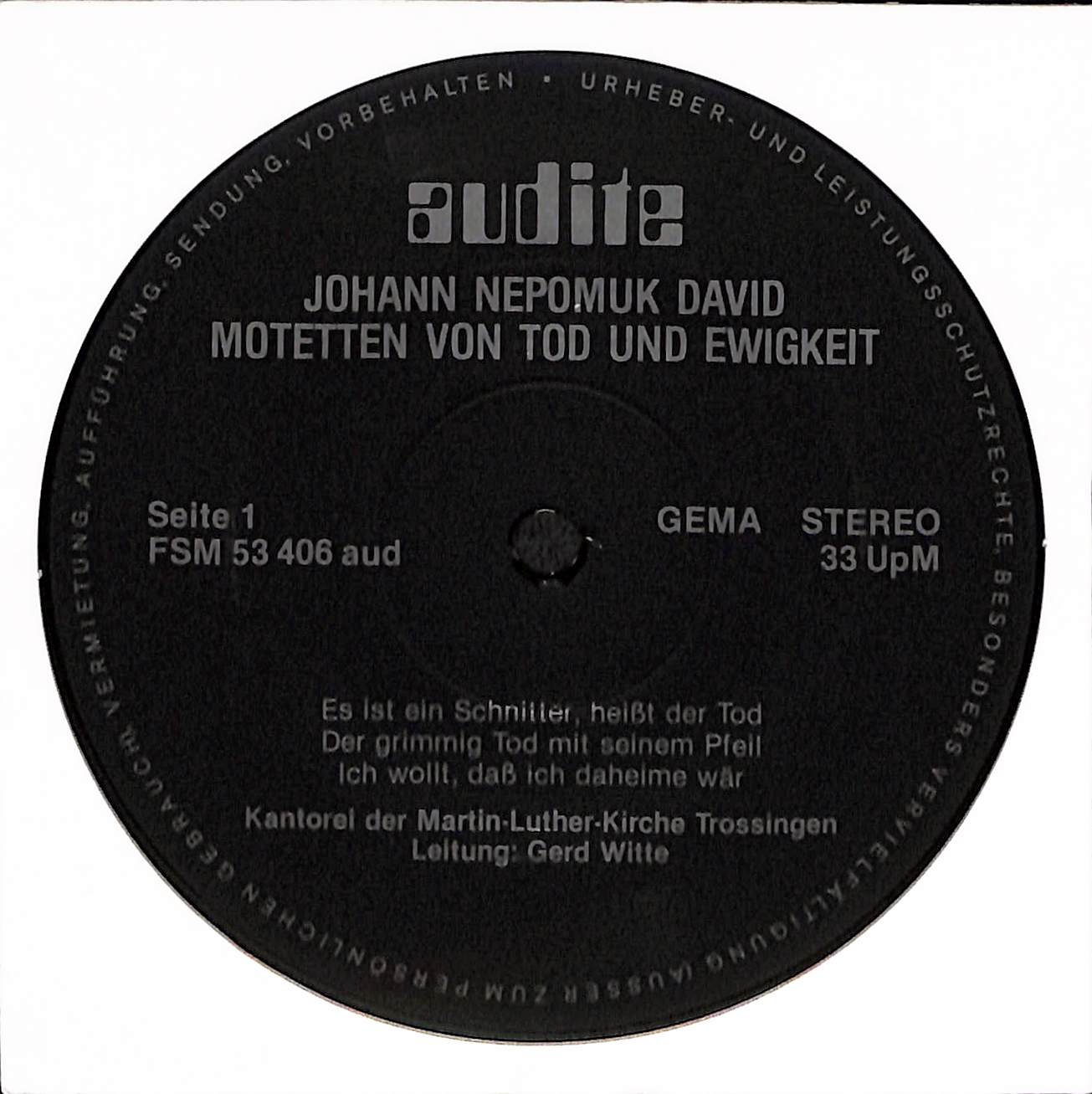 Motetten Von Tod Und Ewigkeit