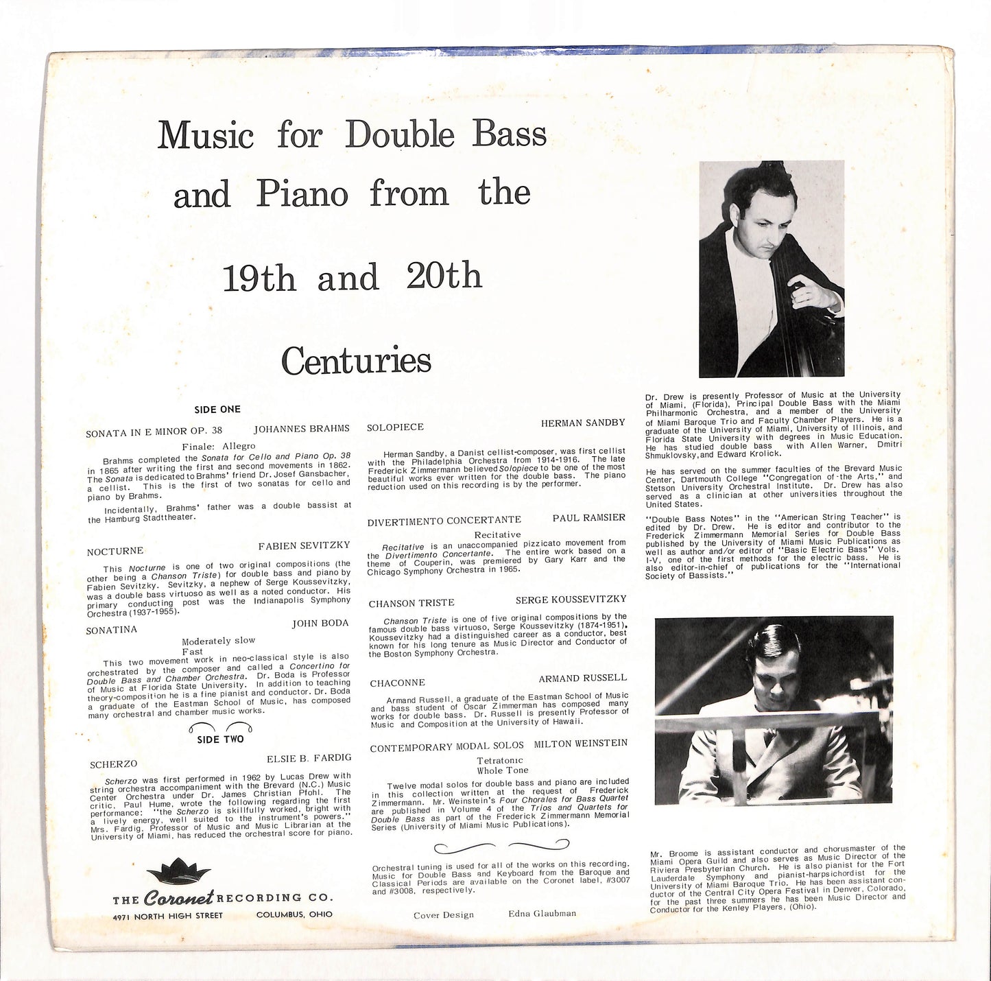 Music For Double Bass And Piano From The 19th And 20th Centuries