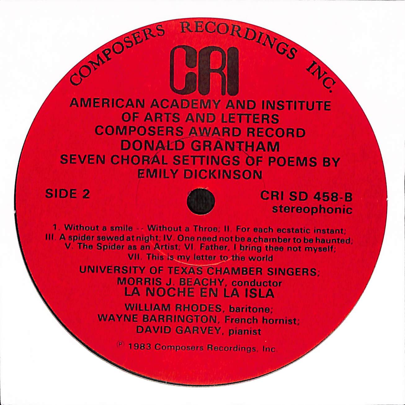 American Academy And Institute Of Arts And Letters Composers Award Record