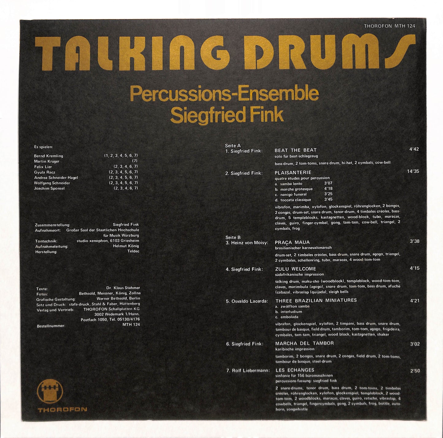 Leitung Siegfried Fink - Talking Drums