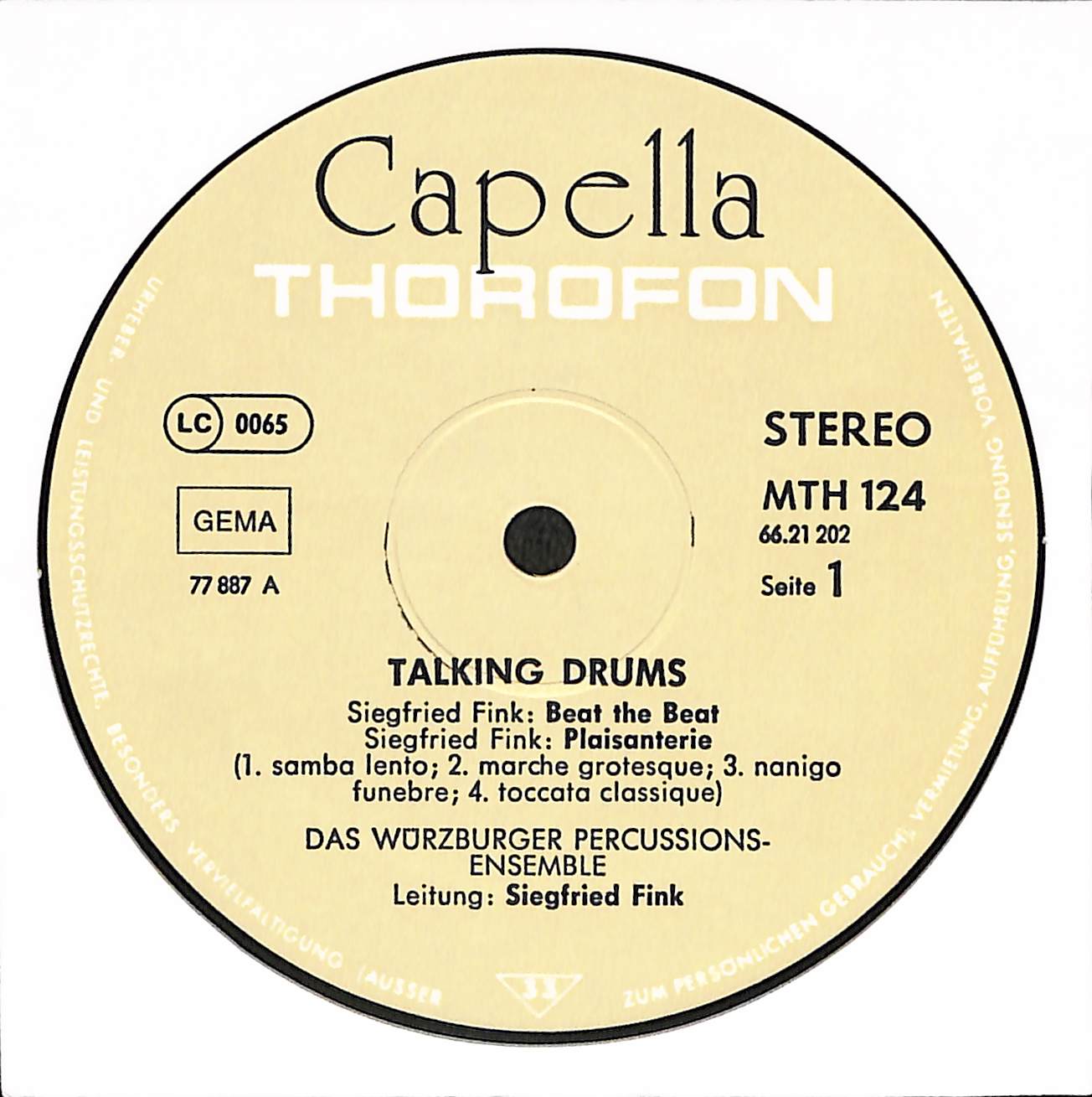 Leitung Siegfried Fink - Talking Drums