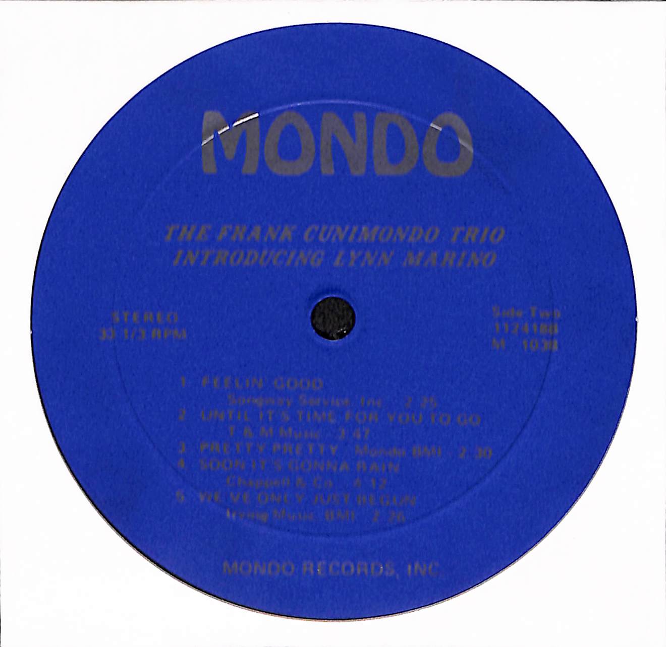 The Frank Cunimondo Trio Introducing Lynn Marino