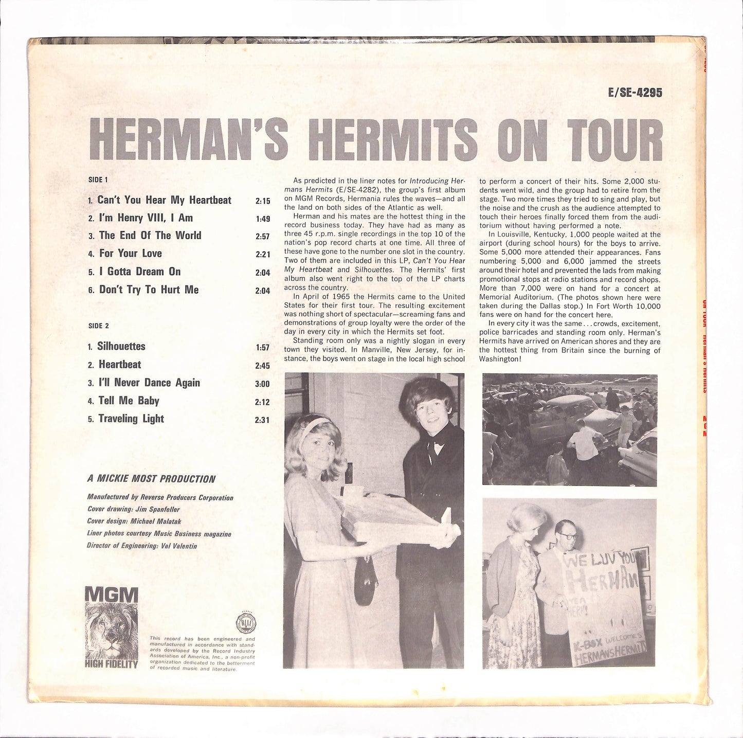 Their Second Album! Herman's Hermits On Tour