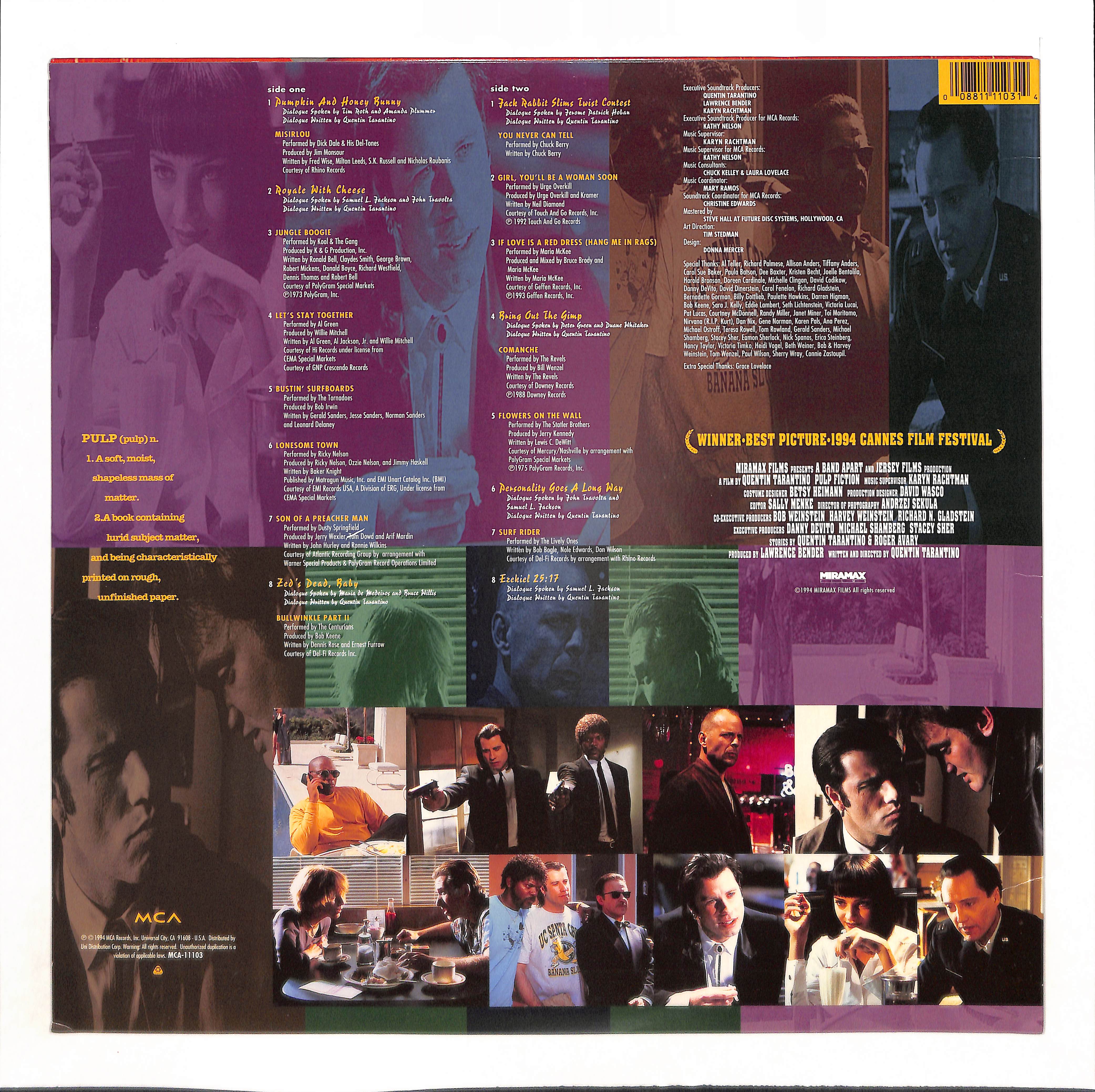 Various ‎– Pulp Fiction (Music From The Motion newest Picture) Label: MCA Records ‎– MC