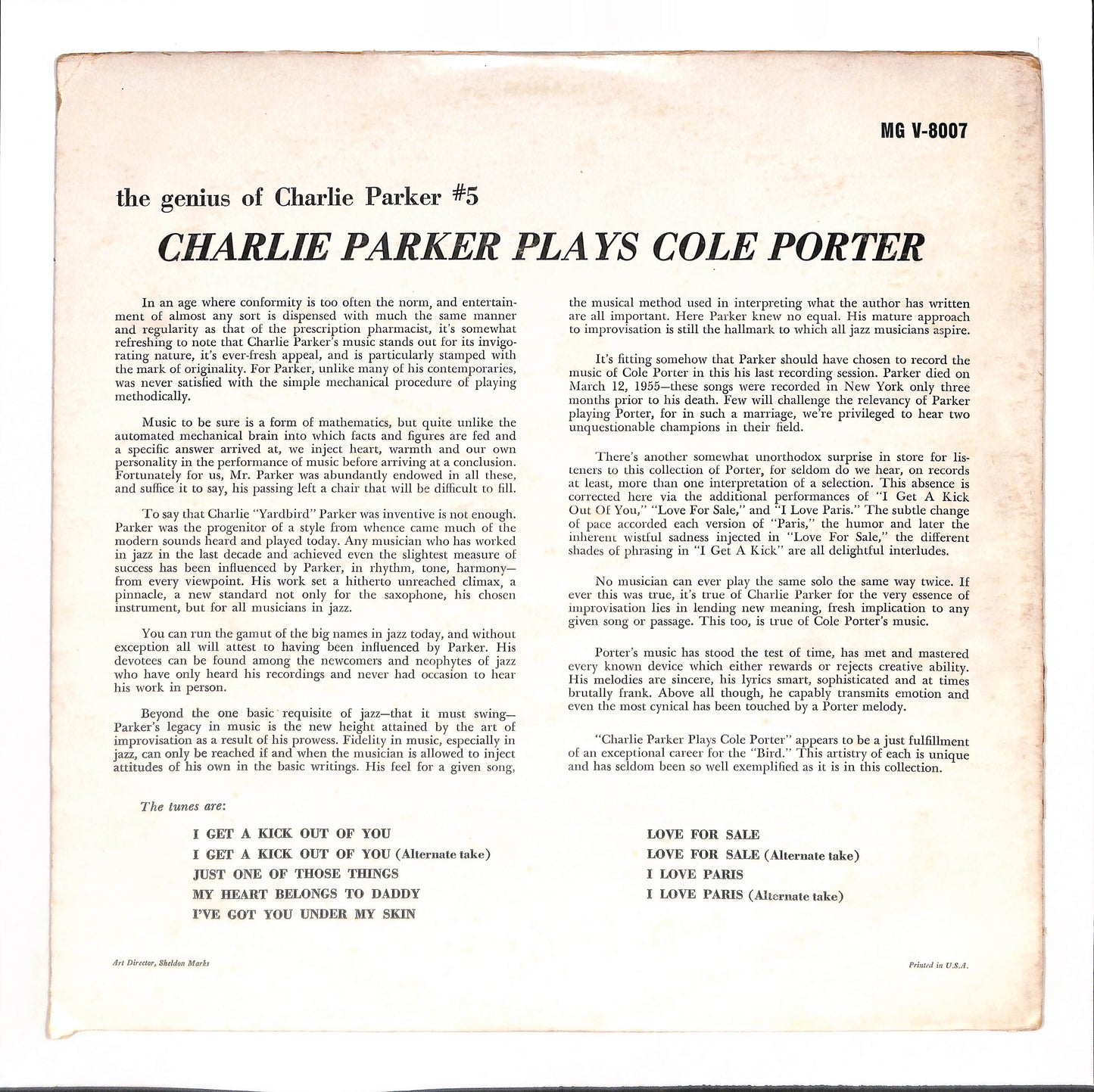 Charlie Parker Plays Cole Porter