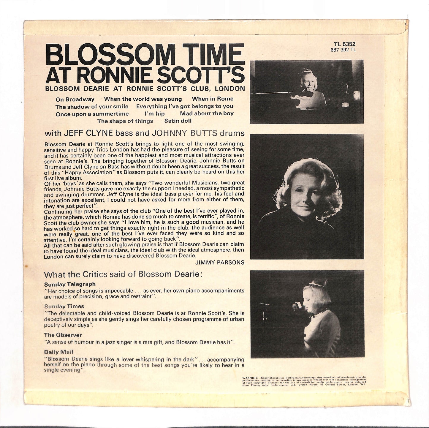 Blossom Time At Ronnie Scott's